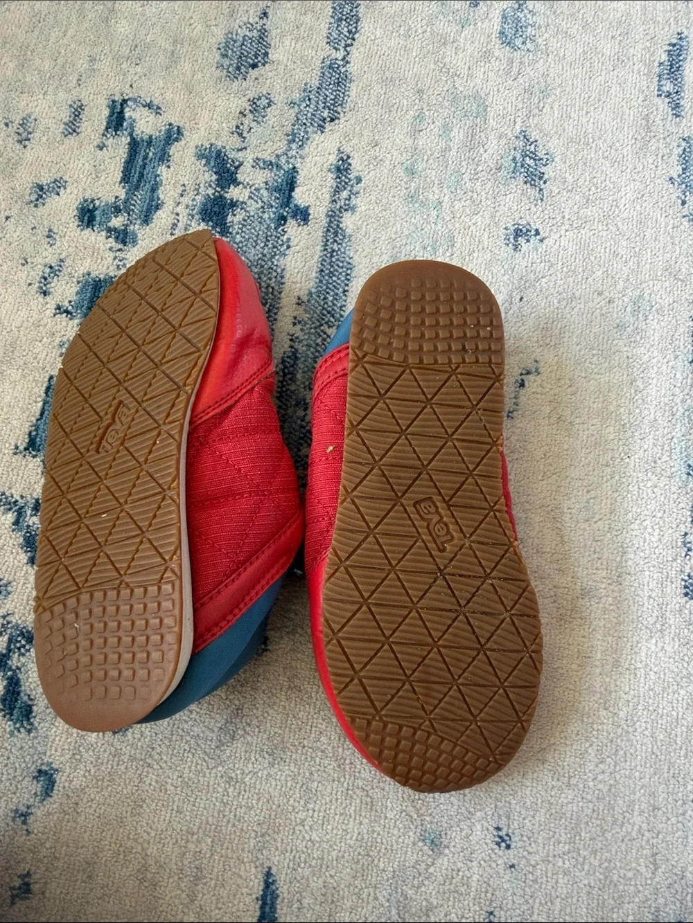 Teva Kids Quilted Red and Blue Slip-On Shoes